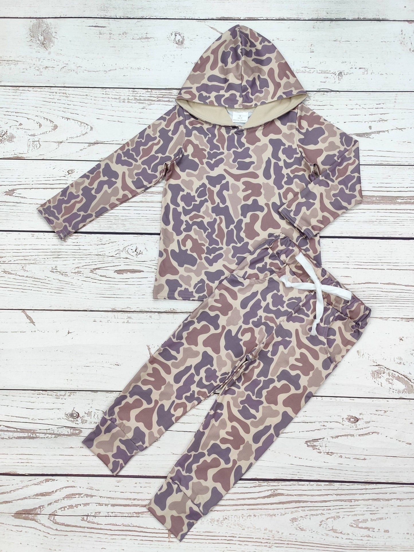 Boys Camouflage Print Top Pants Set