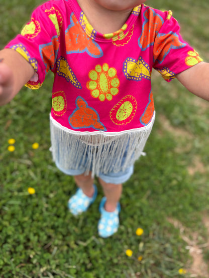 Neon Summer Fringe Top