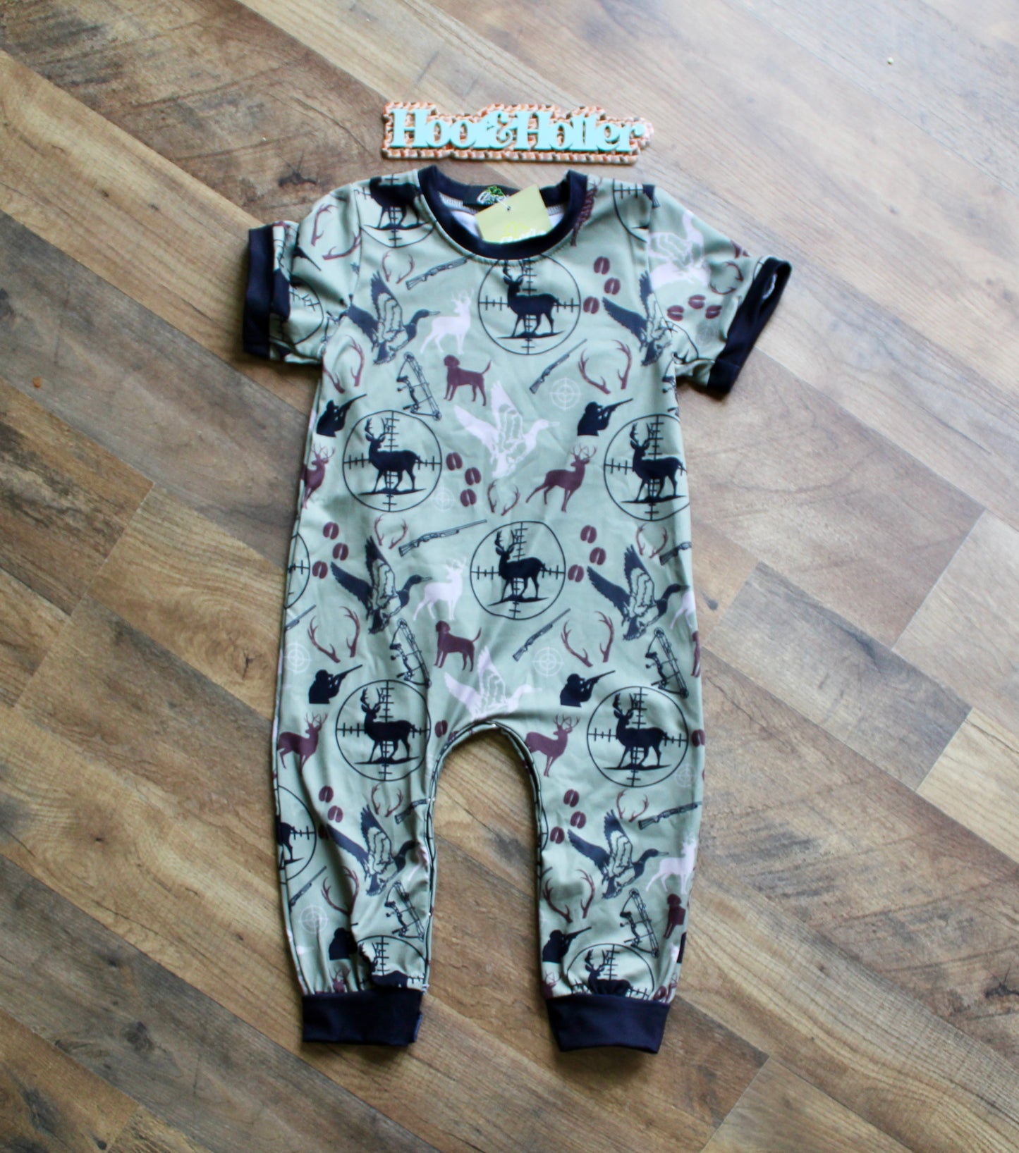 Green Hunting Themed Romper