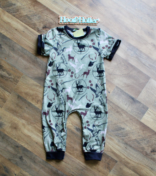 Green Hunting Themed Romper