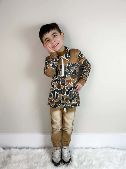 Boys Camouflage Zip Hunting Pullover