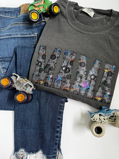 Embroidered  Mama Monster Truck Tee