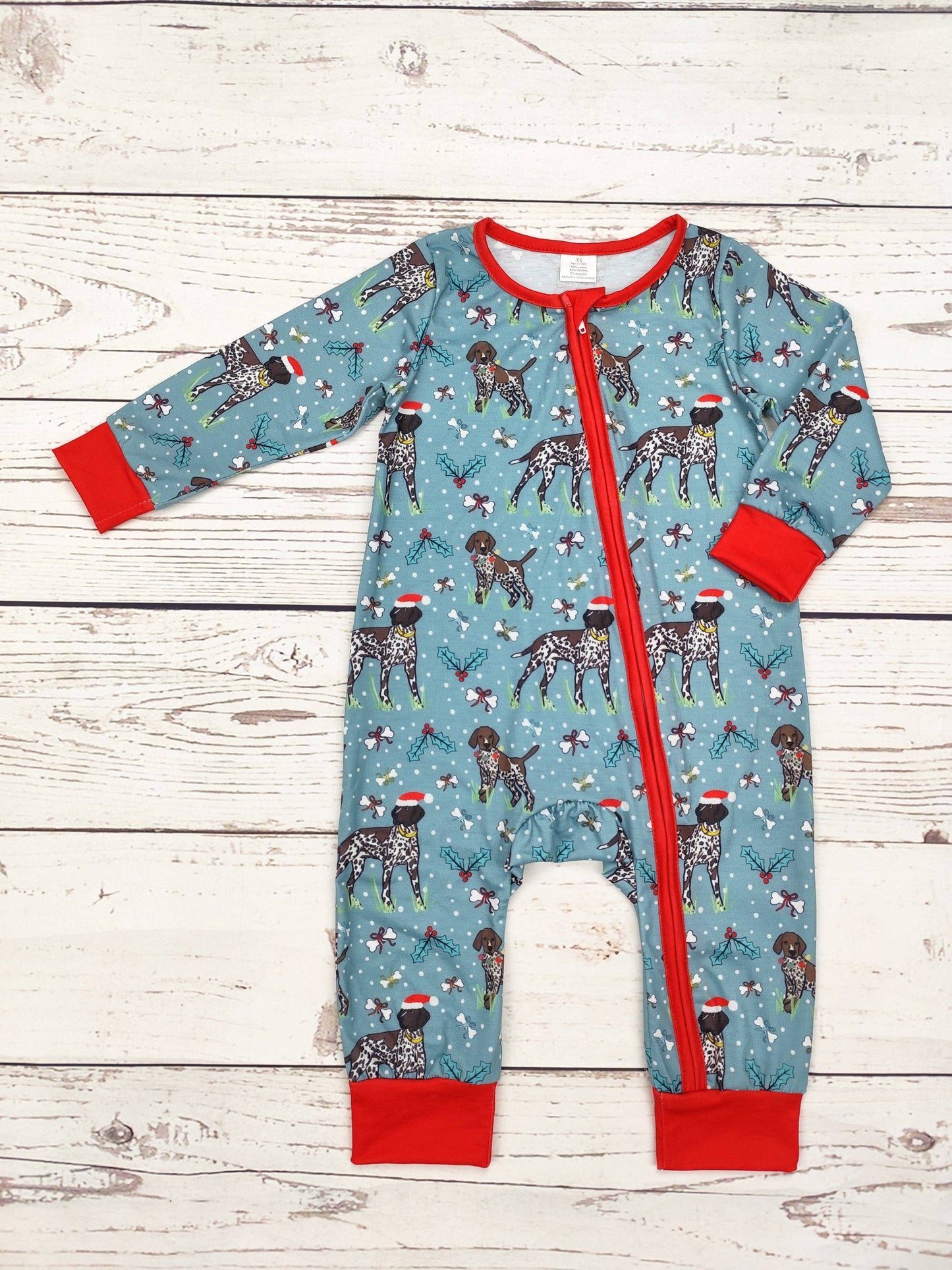Baby Boy Christmas Dog Print Zippy Sleeper